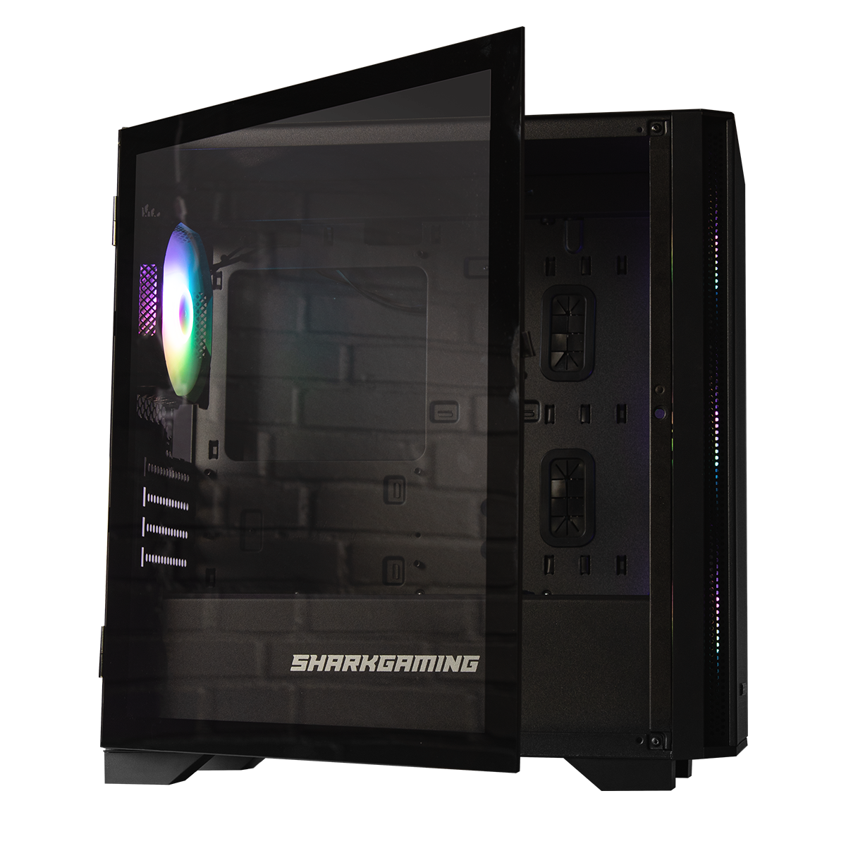 Brugervenlige tilslutningsmuligheder for nem tilslutning Shark Maelstrom Flow RGB Kabinet